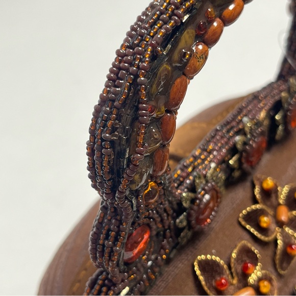 Mary Frances Small Beaded Handbag Embellished Novelty Clutch Flower Designer - Picture 11 of 11